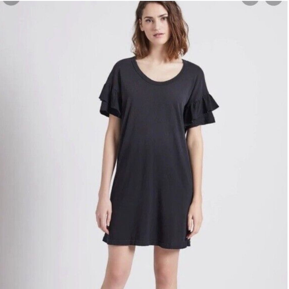 J11 Current Elliott The Ruffle Roadie Dress Black